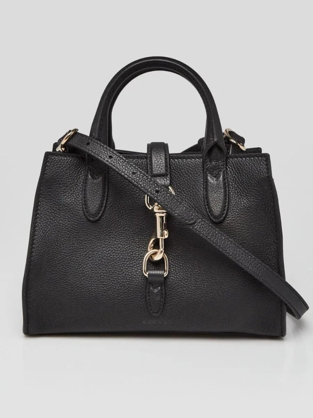 Gucci Black Pebbled Leather Small Jackie Tote Bag